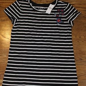 LOFT Vintage Soft t-shirt black and white striped